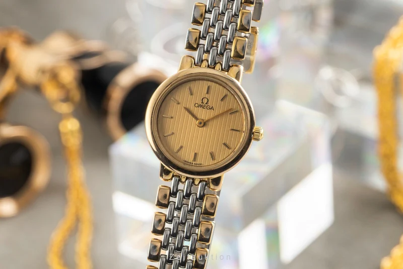 Omega De Ville gilt / steel quartz women's watch 795.0897.2 [2603541]
