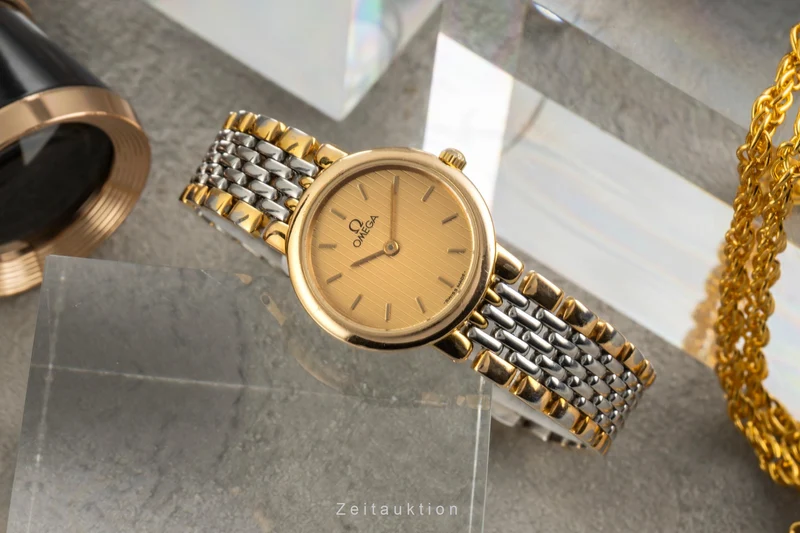 Omega De Ville gilt / steel quartz women's watch 795.0897.2 [2603541]