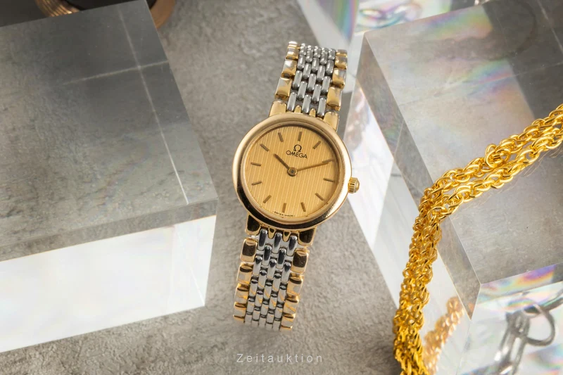 Omega De Ville gilt / steel quartz women's watch 795.0897.2 [2603541]