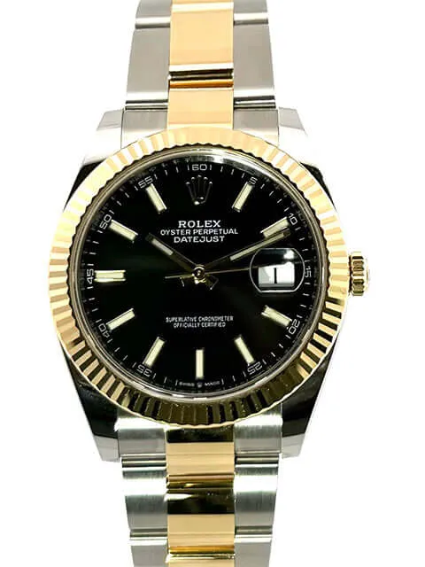 Rolex Datejust 41 Edelstahl Gelbgold 126333 Schwarz