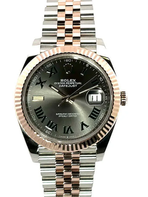 Rolex Datejust 41 Edelstahl Everose-Gold 126331 Slate Römisch Jubile-Band