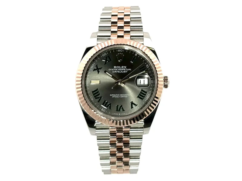 Rolex Datejust 41 Edelstahl Everose-Gold 126331 Slate Römisch Jubile-Band