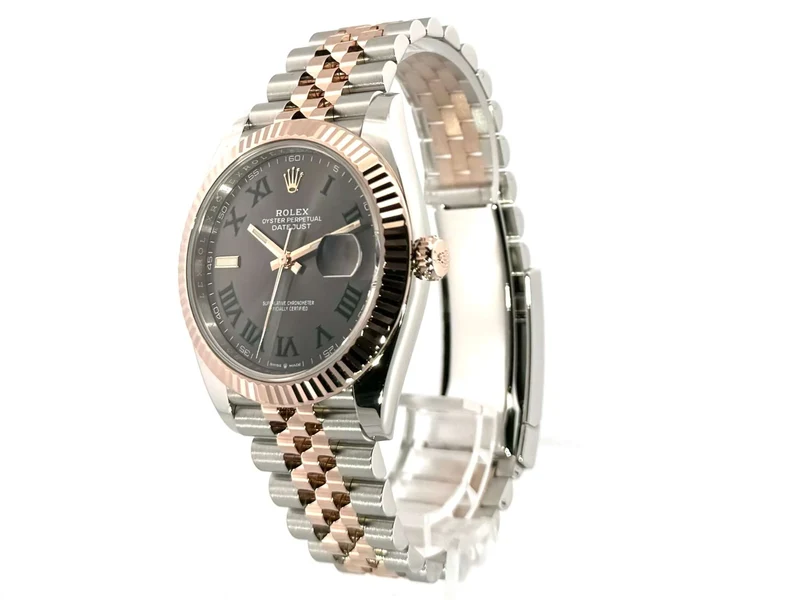 Rolex Datejust 41 Edelstahl Everose-Gold 126331 Slate Römisch Jubile-Band