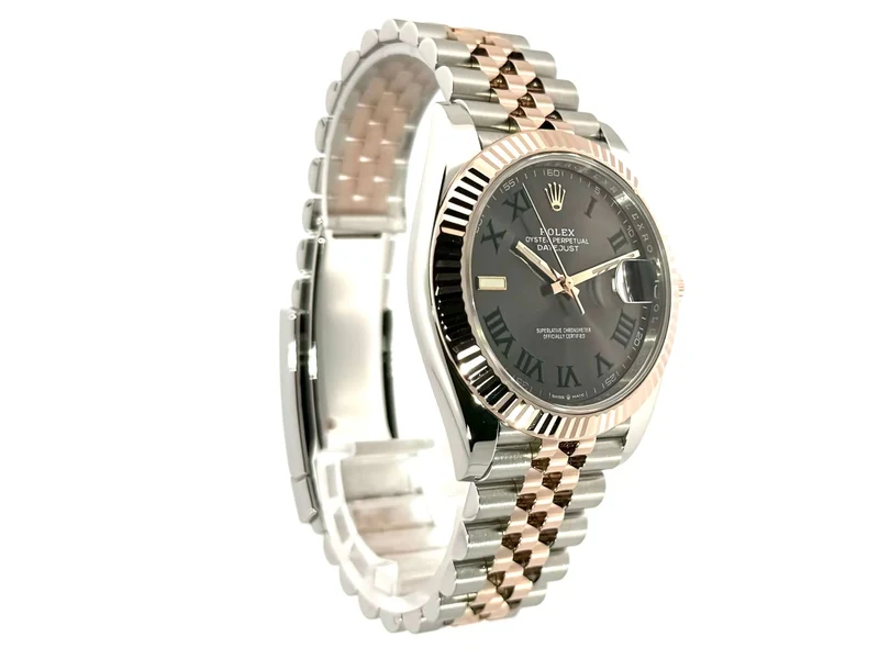 Rolex Datejust 41 Edelstahl Everose-Gold 126331 Slate Römisch Jubile-Band