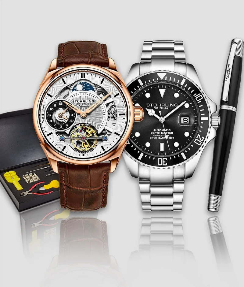 Stührling Presidia 943A.03, Depthmaster 3940.1, Signature Pen, and Watch Tool Kit