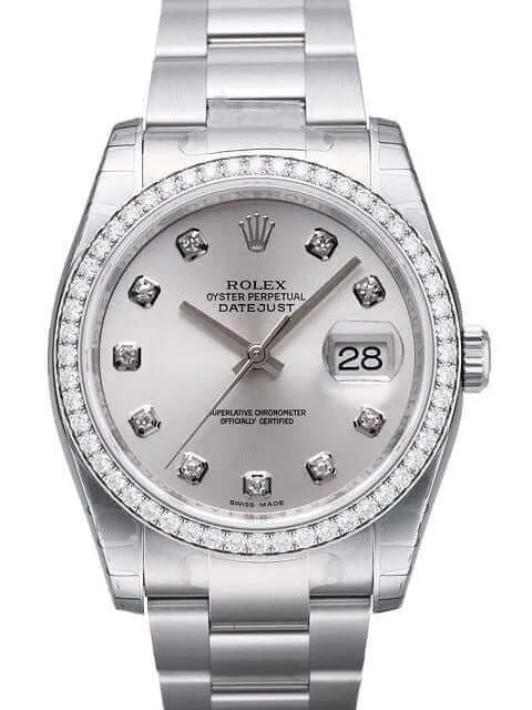 Rolex Datejust 36 116244 Silber Diamant