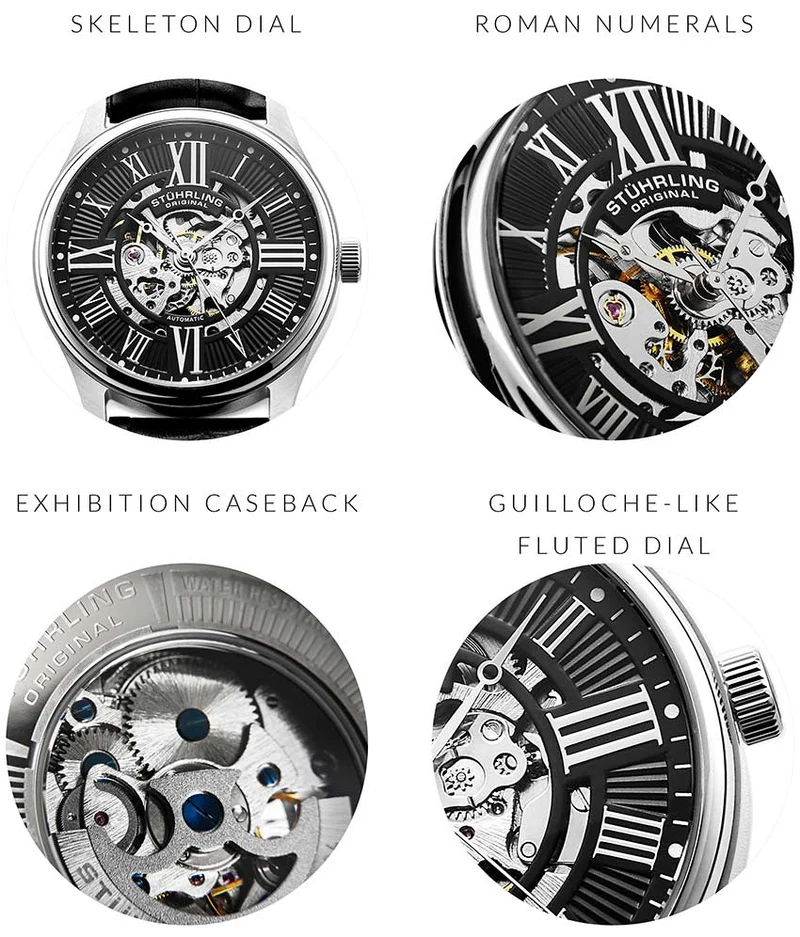 Stührling Atrium 3942 & 3942M Automatic 42mm Skeleton