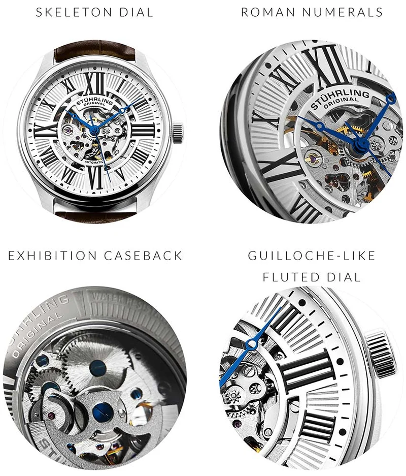 Stührling Atrium 3942 & 3942M Automatic 42mm Skeleton