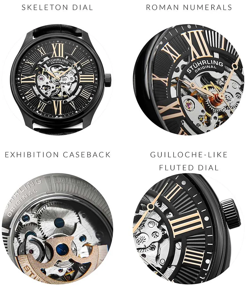 Stührling Atrium 3942 & 3942M Automatic 42mm Skeleton