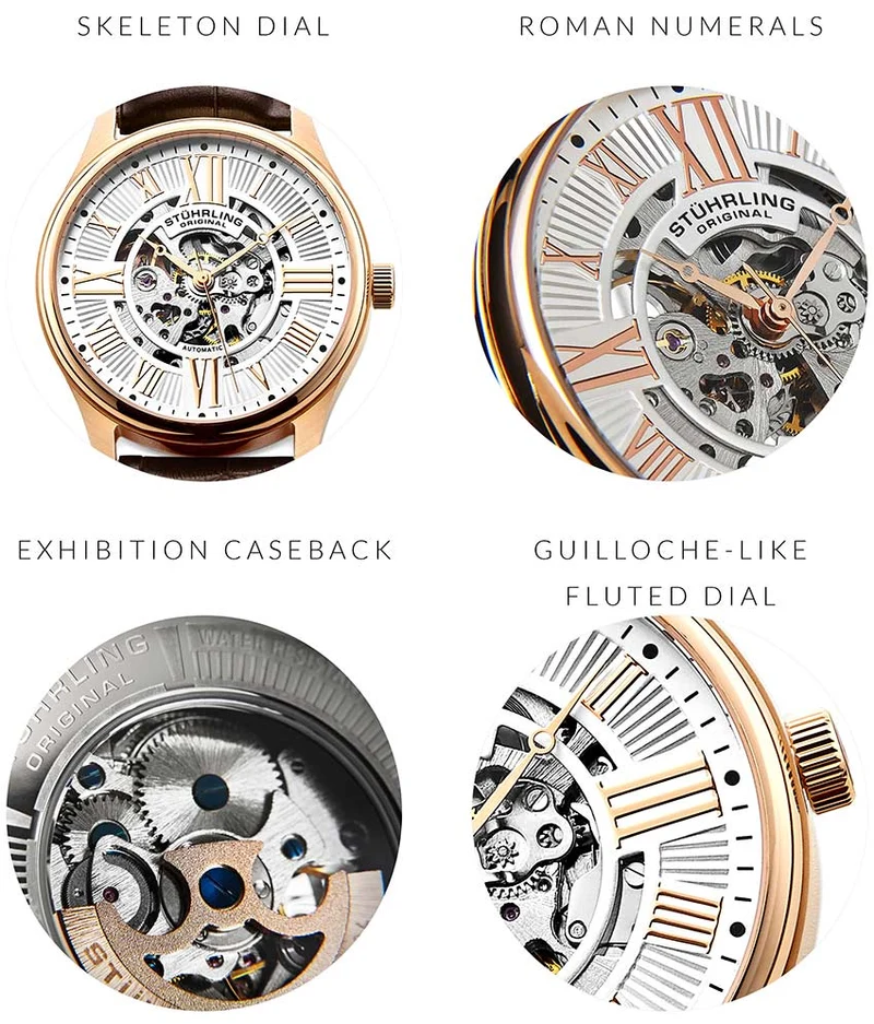 Stührling Atrium 3942 & 3942M Automatic 42mm Skeleton