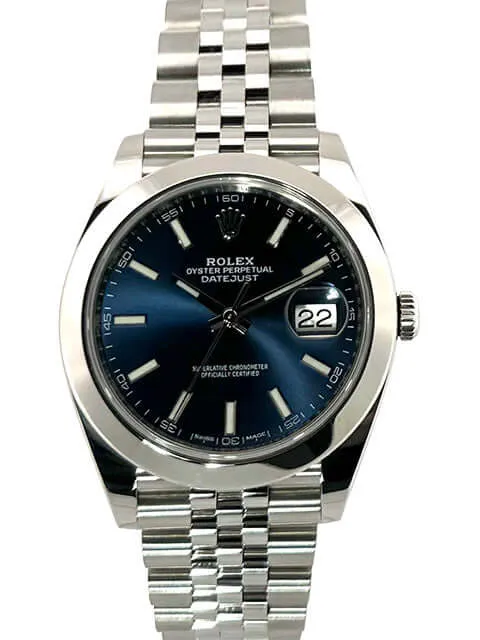 Rolex Datejust 41 Edelstahl 126300 Blau Jubile-Band