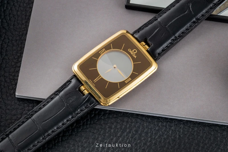 Omega La Magique 18 ct gold quartz men's watch 191.8523 Vintage [2601823]