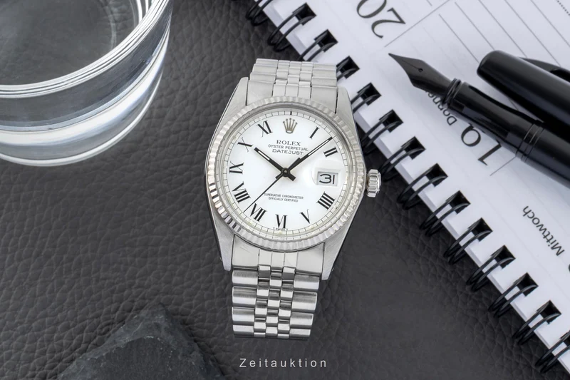 Rolex Datejust steel / white gold automatic men's watch 16014 Vintage [2602899]