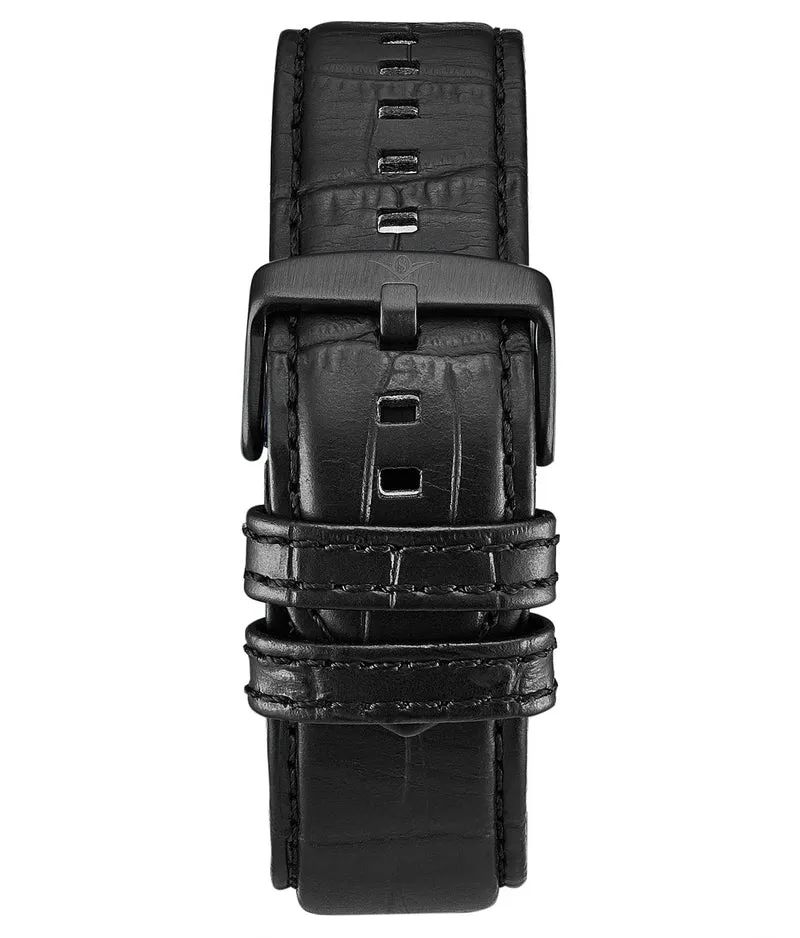 Alligator Embossed Black Leather 26mm Strap
