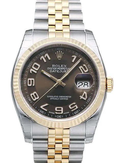 Rolex Datejust 36 116233 Bronze Arabisch Jubile-Band