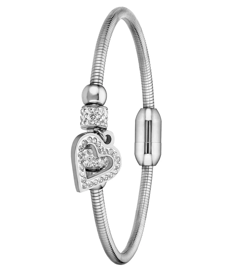 Stührling Studded Heart Bangle