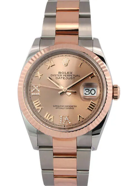 Rolex Datejust 36 Oystersteel Everose-Gold 126231 Pink Römisch Diamant