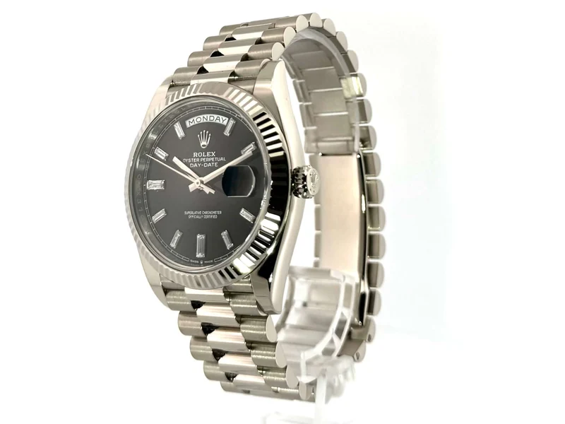 Rolex Day-Date 40 Weißgold 228239 Schwarz Diamant