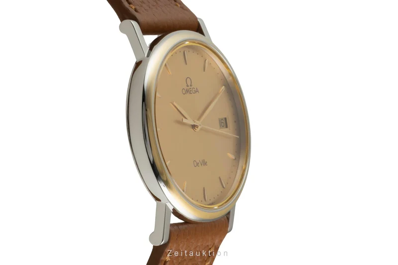 Omega De Ville steel / gold quartz men's watch 196.2430 Vintage [2603179]