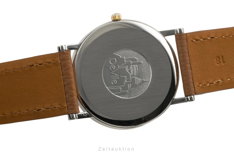 Omega De Ville steel / gold quartz men's watch 196.2430 Vintage [2603179]