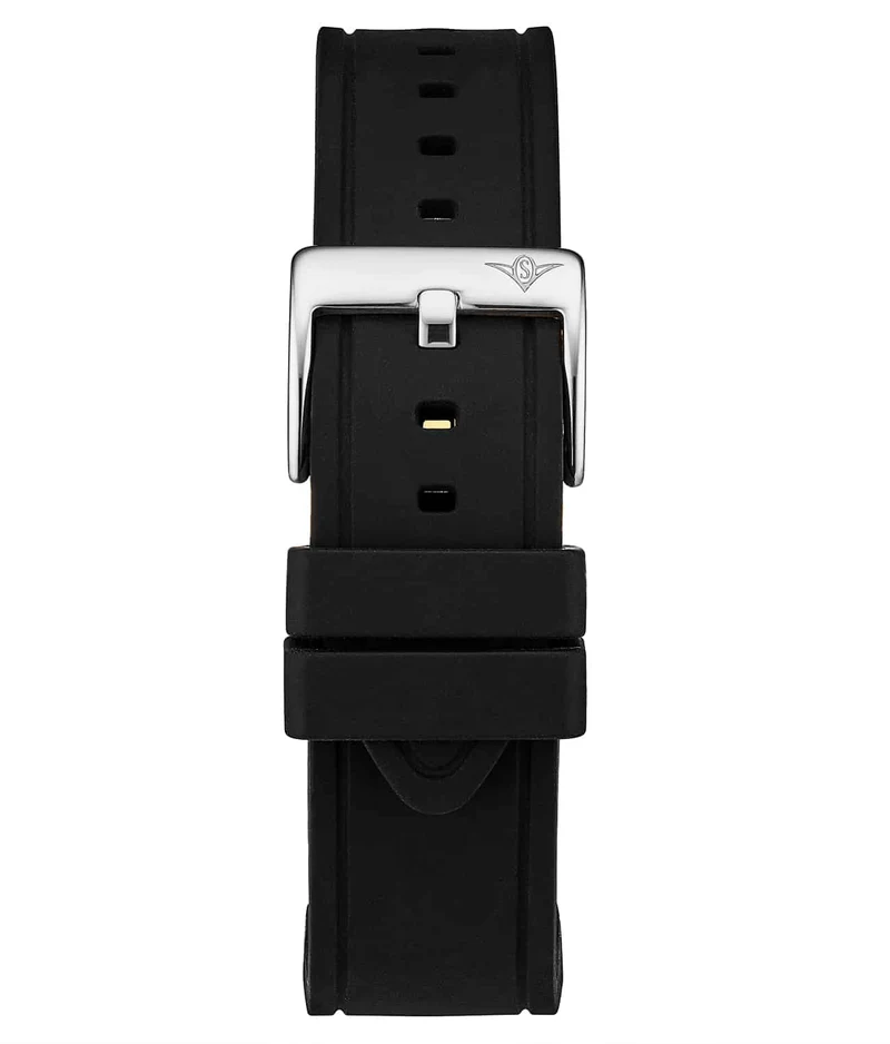 Silicone Black Rubber Sport 22mm Strap