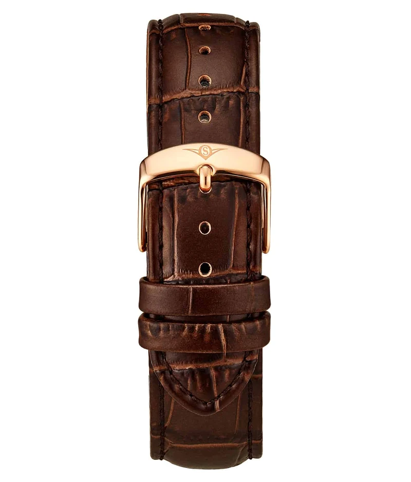 Alligator Embossed Brown Leather 22mm Strap