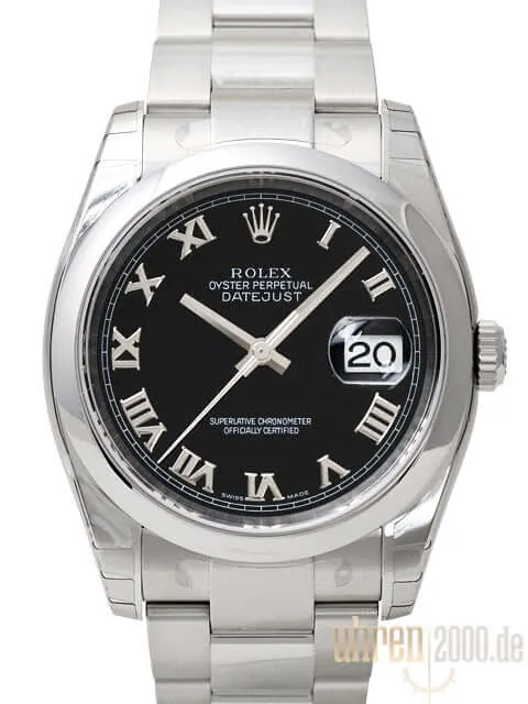 Rolex Oyster Datejust 36 116200 Schwarz Römisch ungetragen aus 2016