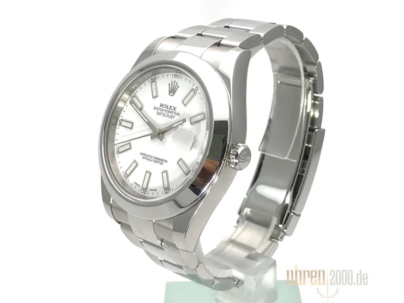 Rolex Datejust II 41 Edelstahl 116300 Weiß Index LC100 aus 2015