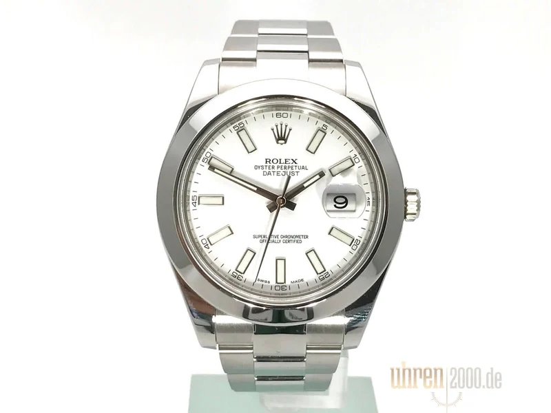 Rolex Datejust II 41 Edelstahl 116300 Weiß Index LC100 aus 2015