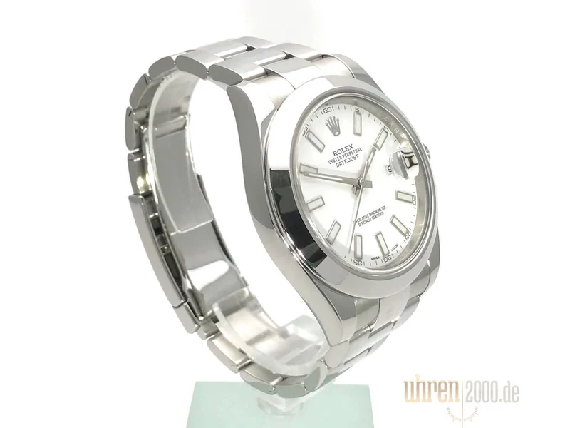 Rolex Datejust II 41 Edelstahl 116300 Weiß Index LC100 aus 2015