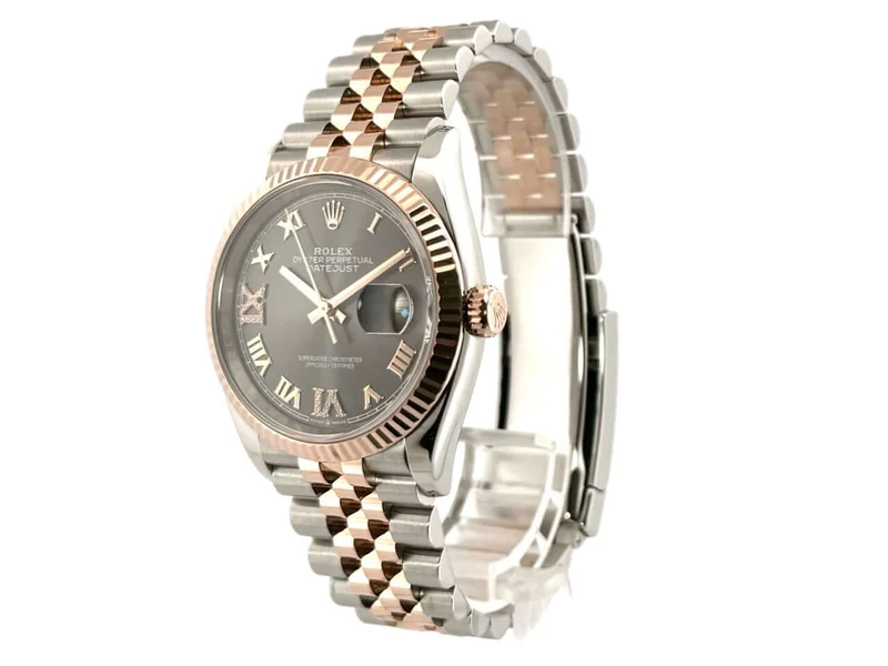 Rolex Datejust 36 Ref. 126231 Rhodium Römisch Diamant Jubile-Band