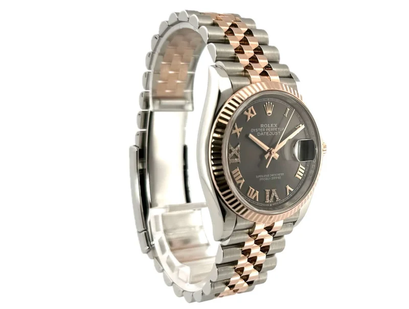 Rolex Datejust 36 Ref. 126231 Rhodium Römisch Diamant Jubile-Band