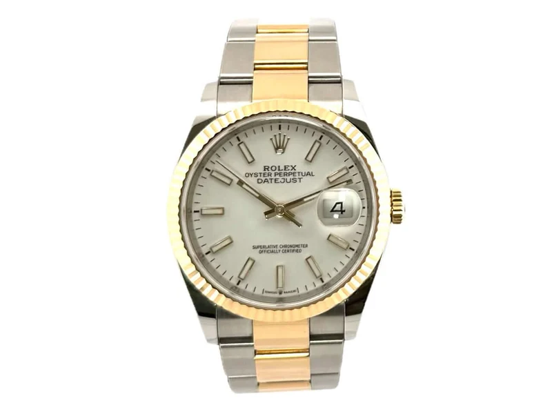 Rolex Datejust 36 Oystersteel Gelbgold 126233 Weiß