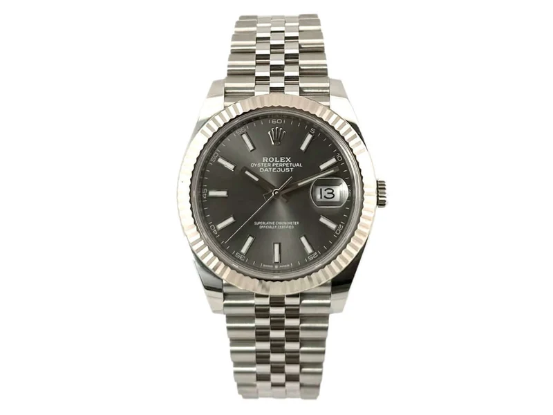Rolex Datejust 41 Edelstahl Weißgold 126334 Rhodium Jubile-Band