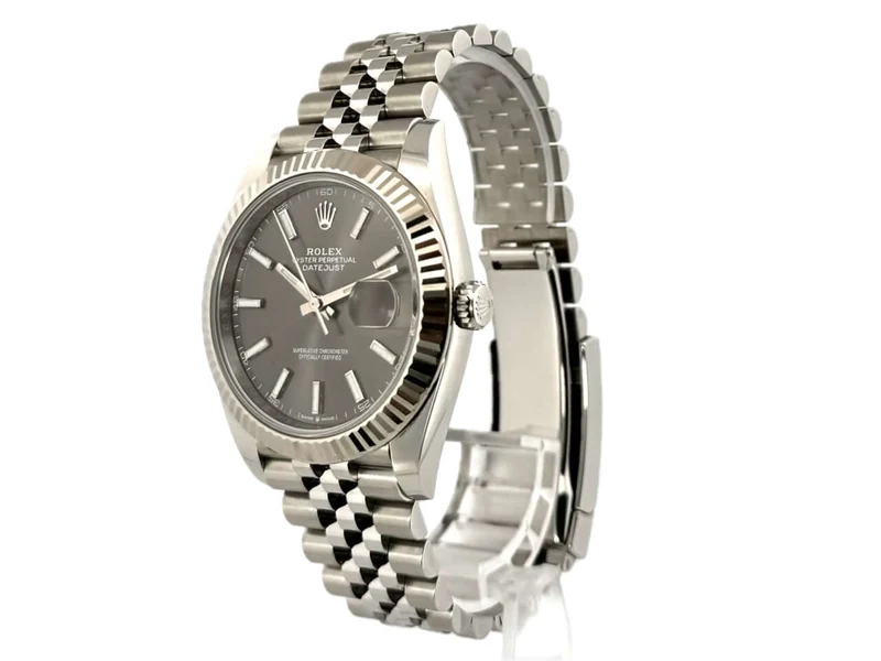 Rolex Datejust 41 Edelstahl Weißgold 126334 Rhodium Jubile-Band