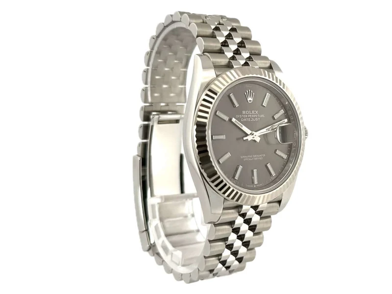 Rolex Datejust 41 Edelstahl Weißgold 126334 Rhodium Jubile-Band