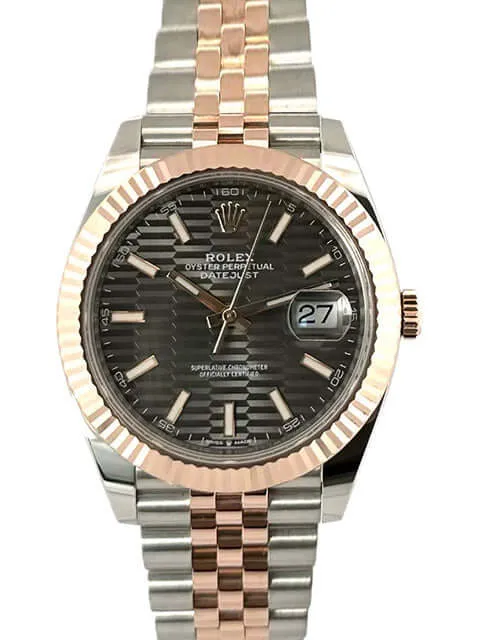Rolex Datejust 41 Edelstahl Everose-Gold 126331 Slate Riffel Jubile