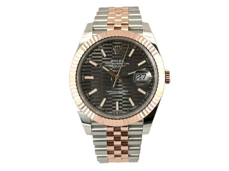 Rolex Datejust 41 Edelstahl Everose-Gold 126331 Slate Riffel Jubile