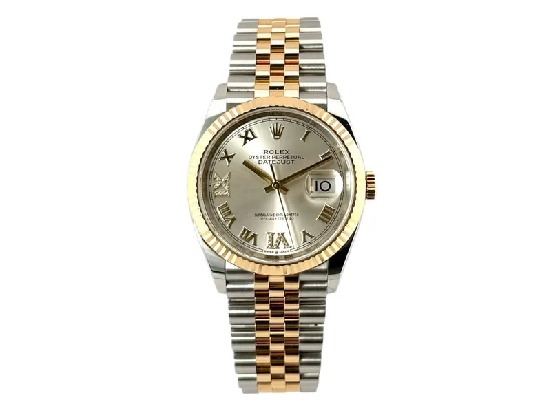 Rolex Datejust 36 Edelstahl Gold 126233 Silber R Diamant Jubile-Band