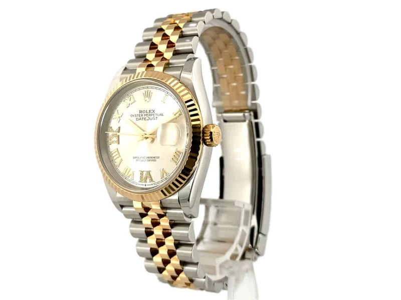 Rolex Datejust 36 Edelstahl Gold 126233 Silber R Diamant Jubile-Band