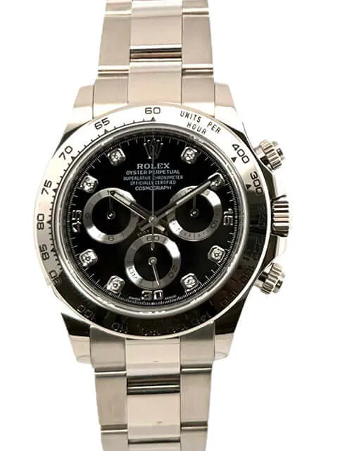 Rolex Cosmograph Daytona 116509 Weißgold Schwarz Diamant