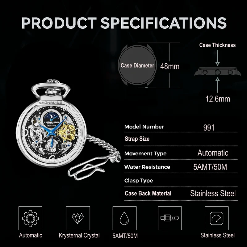 Stührling Modena 991 Automatic 48mm Skeleton