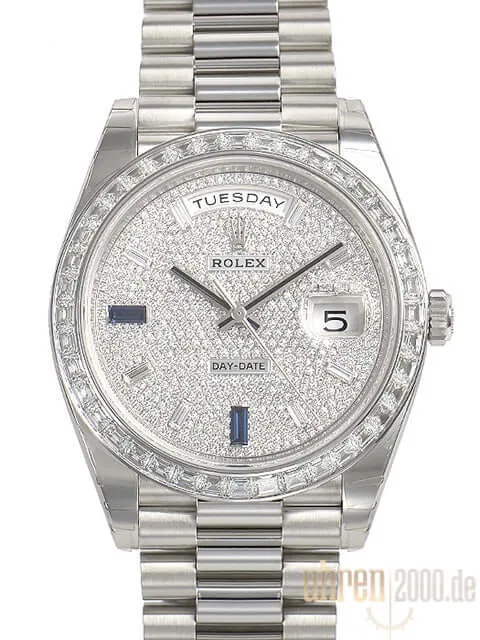 Rolex Day-Date 40 Platin 228396TBR Diamantpavézifferblatt