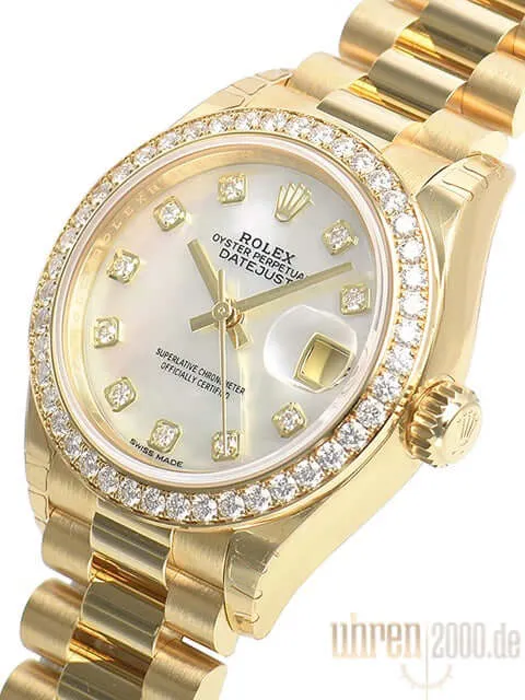 Rolex Lady-Datejust 28 18 kt Gelbgold 279138 RBR Perlmutt Diamant