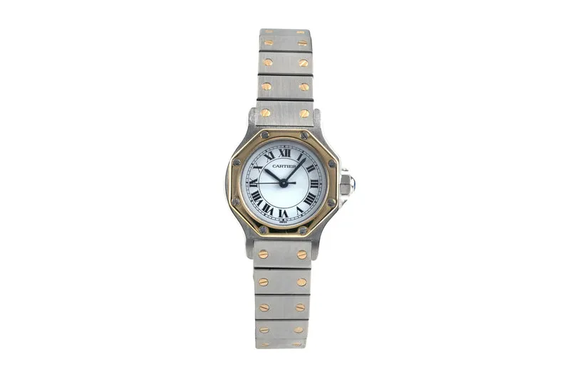 Cartier Santos steel / gold automatic women's watch 0907 [2601757]