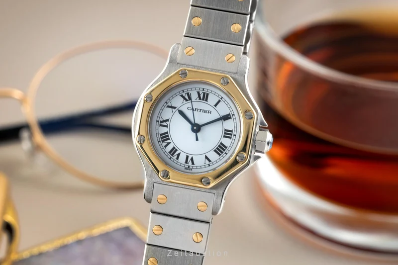 Cartier Santos steel / gold automatic women's watch 0907 [2601757]