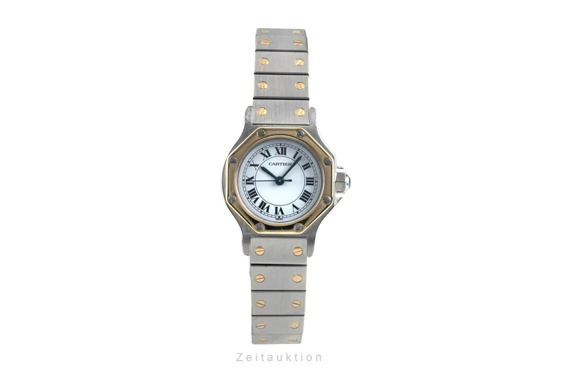 Cartier Santos steel / gold automatic women's watch 0907 [2601757]
