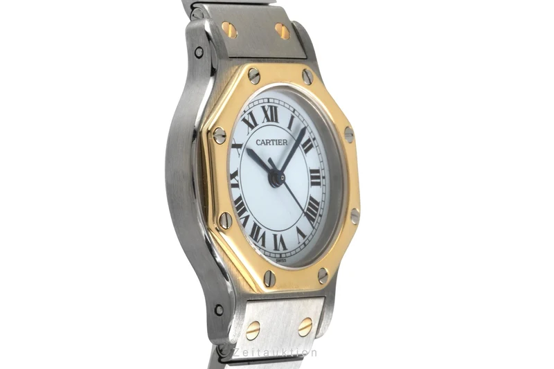 Cartier Santos steel / gold automatic women's watch 0907 [2601757]