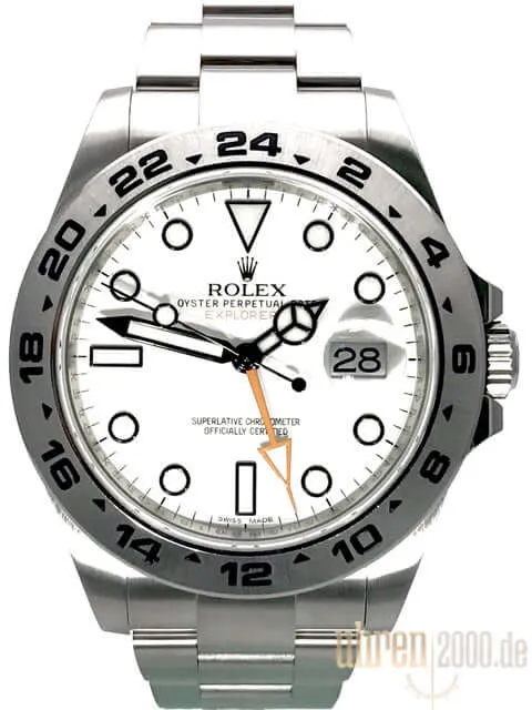 Rolex Explorer II 42 Edelstahl 216570 weißes Zifferblatt aus 2015