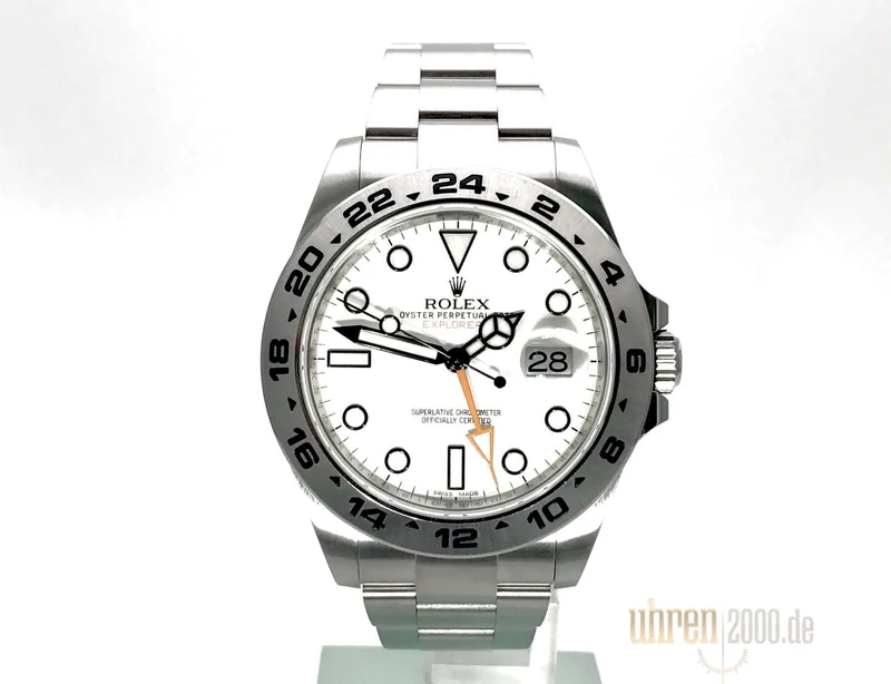 Rolex Explorer II 42 Edelstahl 216570 weißes Zifferblatt aus 2015
